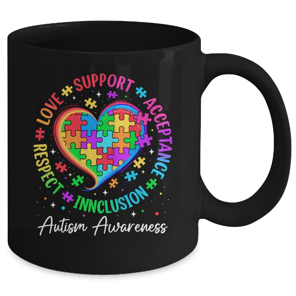 Autism Respect Love Inclusion Acceptance Awareness Support Mug | teecentury