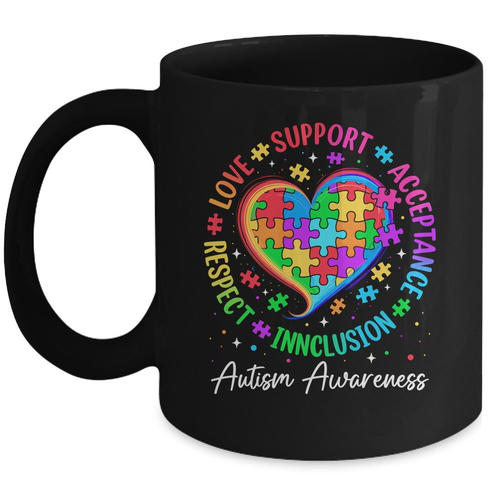 Autism Respect Love Inclusion Acceptance Awareness Support Mug | teecentury