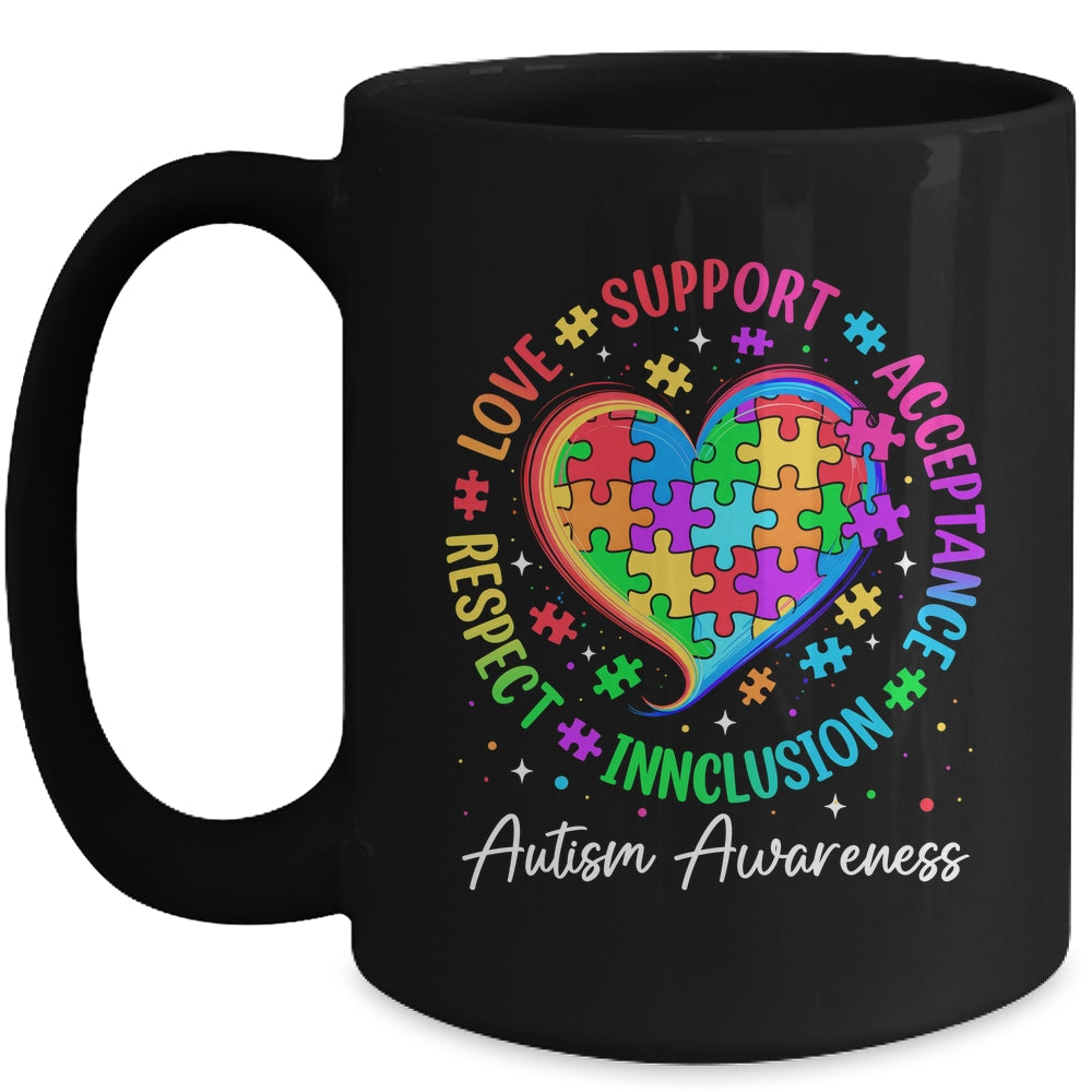 Autism Respect Love Inclusion Acceptance Awareness Support Mug | teecentury