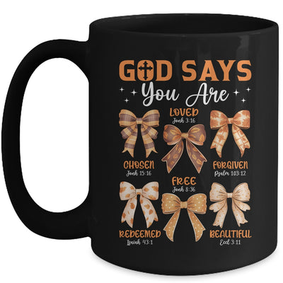 Autumn Christian Thanksgiving Coquette Bow God Says You Are Mug | teecentury