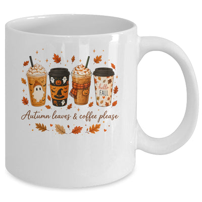 Autumn Leaves Coffee Please Cute Ghost Pumpkin Spice Fall Mug | teecentury