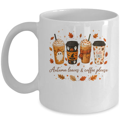 Autumn Leaves Coffee Please Cute Ghost Pumpkin Spice Fall Mug | teecentury