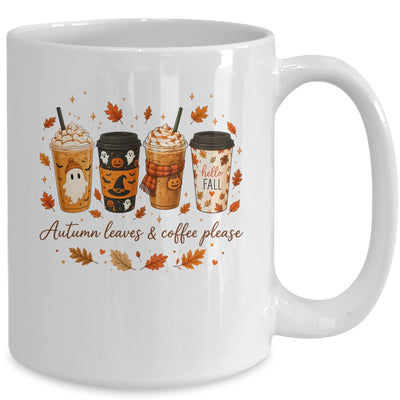 Autumn Leaves Coffee Please Cute Ghost Pumpkin Spice Fall Mug | teecentury