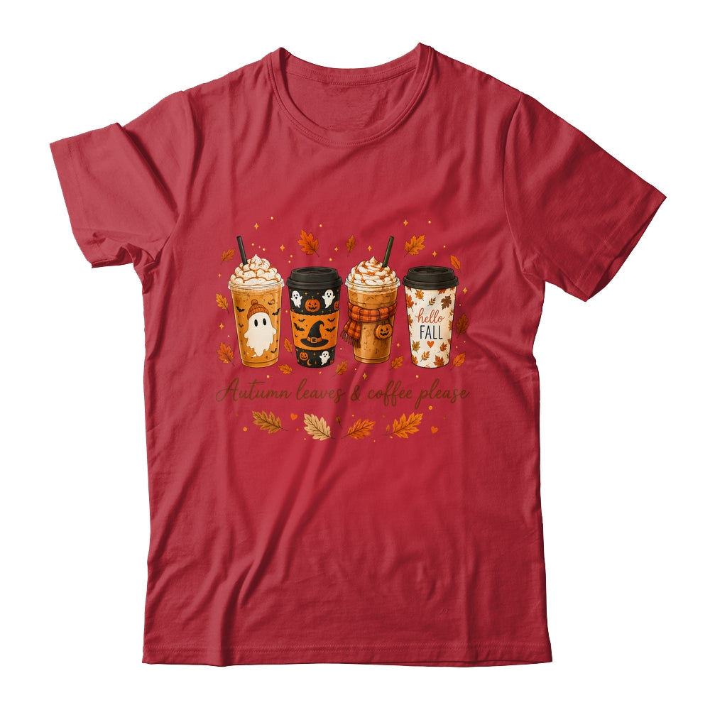Autumn Leaves Coffee Please Cute Ghost Pumpkin Spice Fall Shirt & Sweatshirt | teecentury