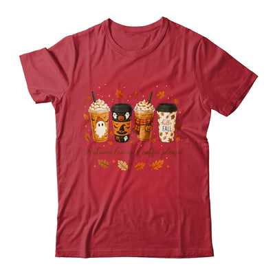 Autumn Leaves Coffee Please Cute Ghost Pumpkin Spice Fall Shirt & Sweatshirt | teecentury