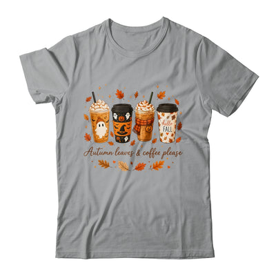 Autumn Leaves Coffee Please Cute Ghost Pumpkin Spice Fall Shirt & Sweatshirt | teecentury