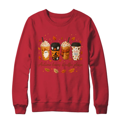Autumn Leaves Coffee Please Cute Ghost Pumpkin Spice Fall Shirt & Sweatshirt | teecentury
