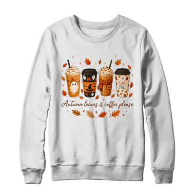 Autumn Leaves Coffee Please Cute Ghost Pumpkin Spice Fall Shirt & Sweatshirt | teecentury
