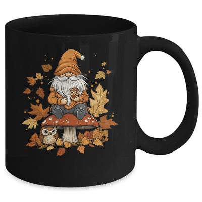 Autumn Season Design Leaves Owls And Cute Fall Gnome Mug | teecentury