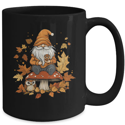 Autumn Season Design Leaves Owls And Cute Fall Gnome Mug | teecentury