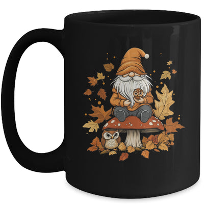 Autumn Season Design Leaves Owls And Cute Fall Gnome Mug | teecentury