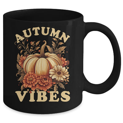 Autumn Vibes For Women Pumpkin Fall Graphic Thanksgiving Mug | teecentury