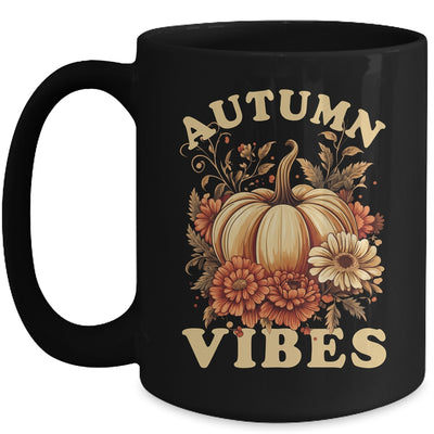 Autumn Vibes For Women Pumpkin Fall Graphic Thanksgiving Mug | teecentury