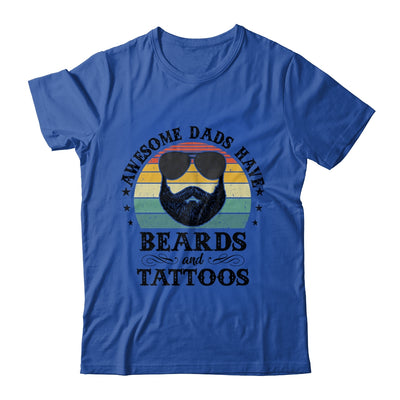 Awesome Dads Have Tattoos And Beards Funny Bearded Dad Shirt & Hoodie | teecentury