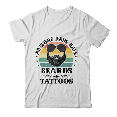 Awesome Dads Have Tattoos And Beards Funny Bearded Dad Shirt & Hoodie | teecentury