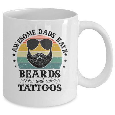 Awesome Dads Have Tattoos And Beards Funny Bearded Dad Mug | teecentury