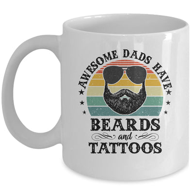 Awesome Dads Have Tattoos And Beards Funny Bearded Dad Mug | teecentury