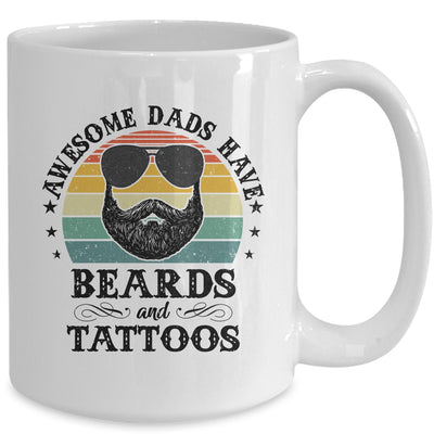 Awesome Dads Have Tattoos And Beards Funny Bearded Dad Mug | teecentury