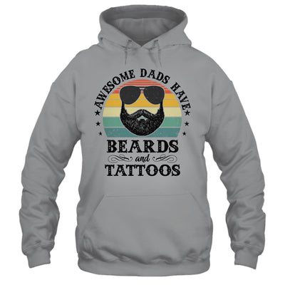 Awesome Dads Have Tattoos And Beards Funny Bearded Dad Shirt & Hoodie | teecentury