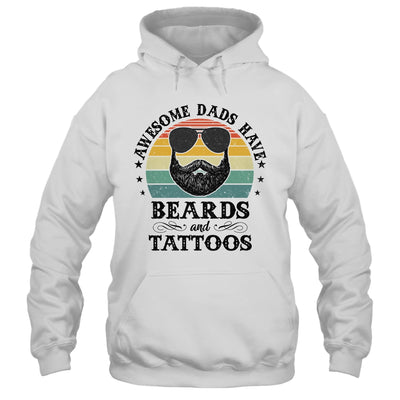 Awesome Dads Have Tattoos And Beards Funny Bearded Dad Shirt & Hoodie | teecentury