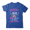 Awesome Since 1945 80 Years Old August 80th Birthday Women Shirt & Tank Top | teecentury