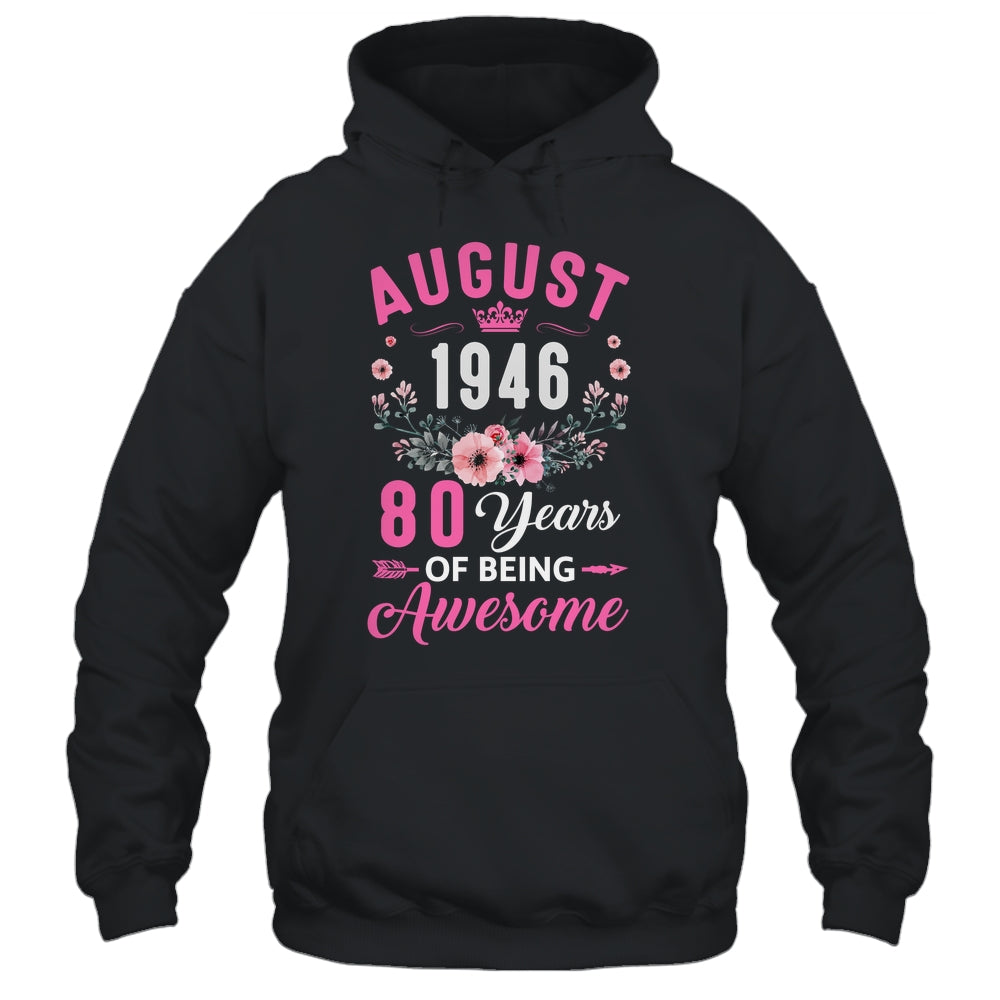 Awesome Since 1946 80 Years Old August 80th Birthday Women Shirt & Tank Top | teecentury