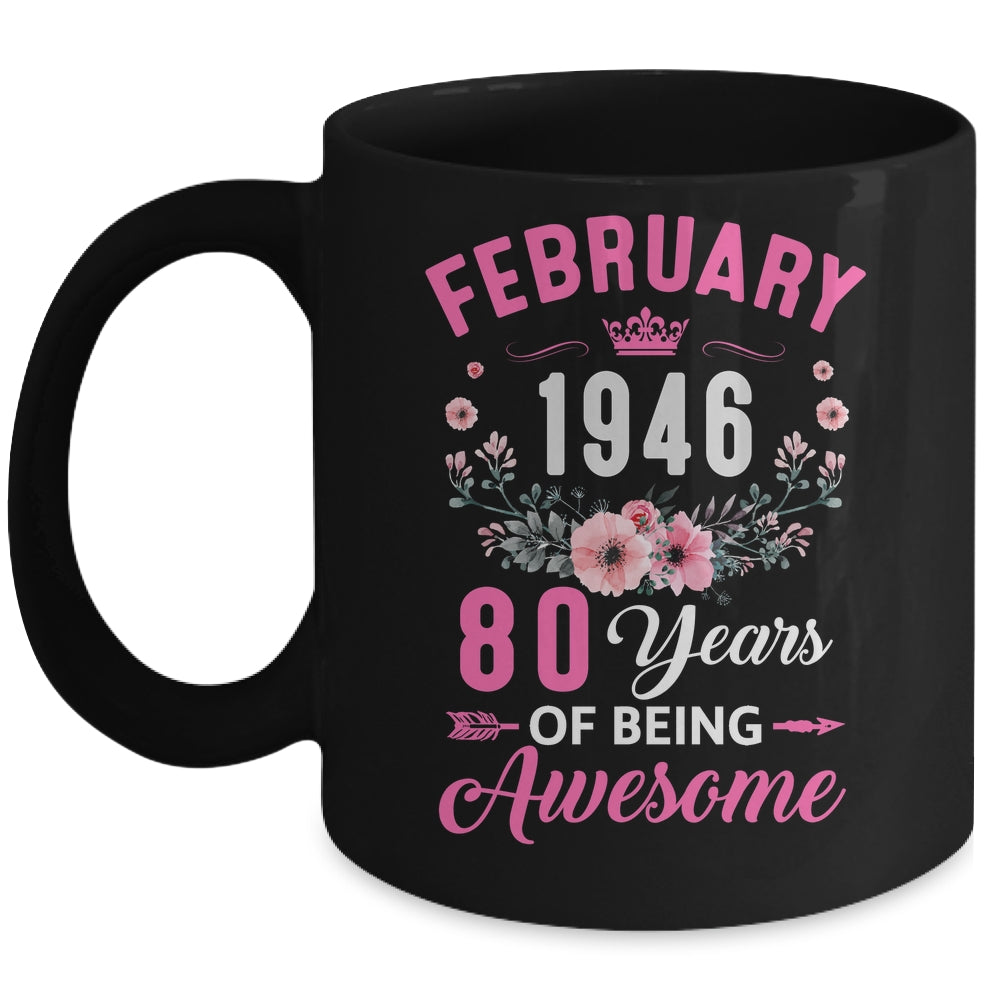 Awesome Since 1946 80 Years Old February 80th Birthday Women Mug | teecentury