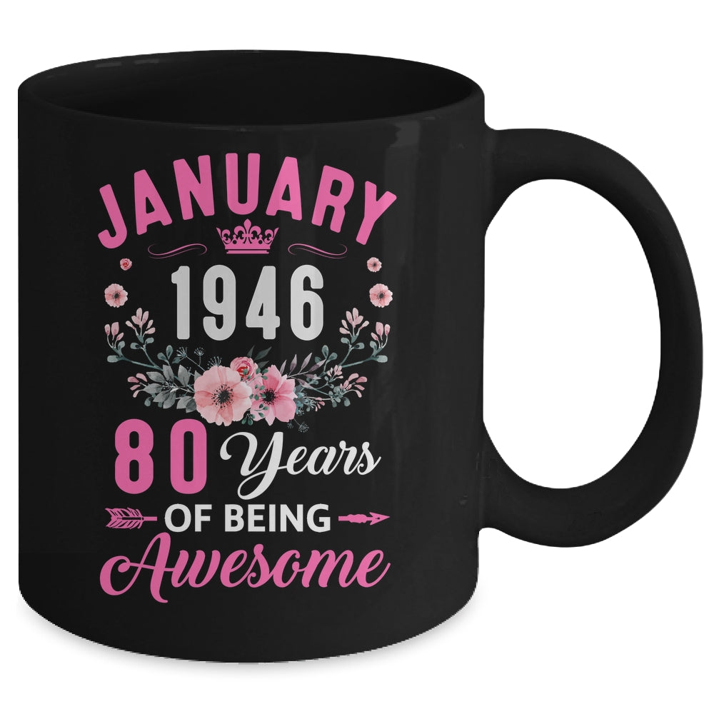 Awesome Since 1946 80 Years Old January 80th Birthday Women Mug | teecentury