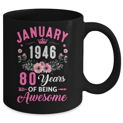 Awesome Since 1946 80 Years Old January 80th Birthday Women Mug | teecentury