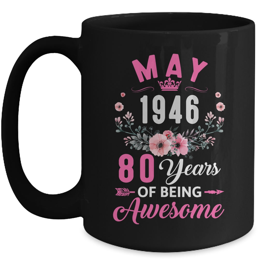 Awesome Since 1946 80 Years Old May 80th Birthday Women Mug | teecentury