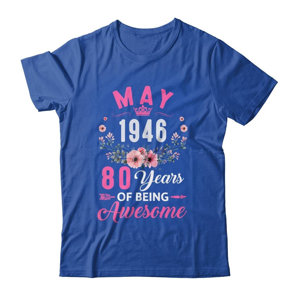 Awesome Since 1946 80 Years Old May 80th Birthday Women Shirt & Tank Top | teecentury