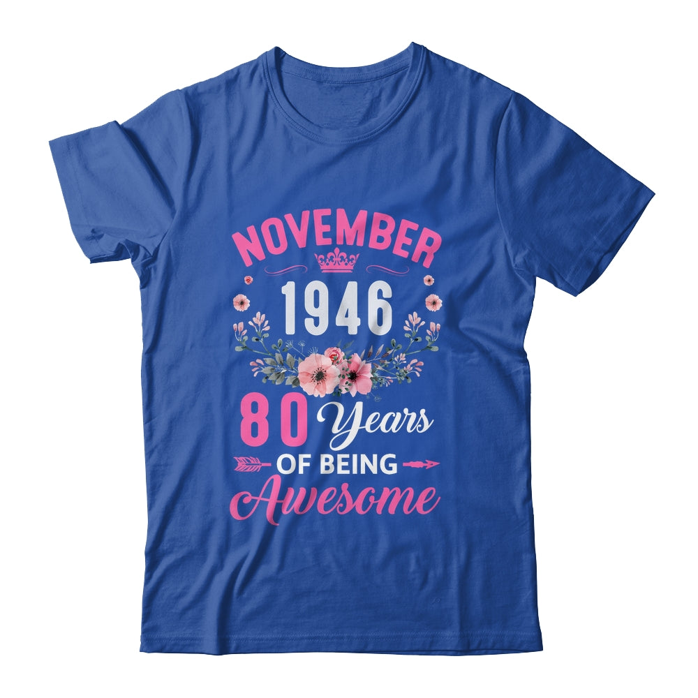 Awesome Since 1946 80 Years Old November 80th Birthday Women Shirt & Tank Top | teecentury