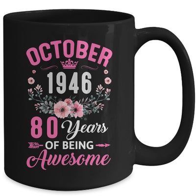 Awesome Since 1946 80 Years Old October 80th Birthday Women Mug | teecentury