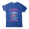 Awesome Since 1950 75 Years Old August 75th Birthday Women Shirt & Tank Top | teecentury
