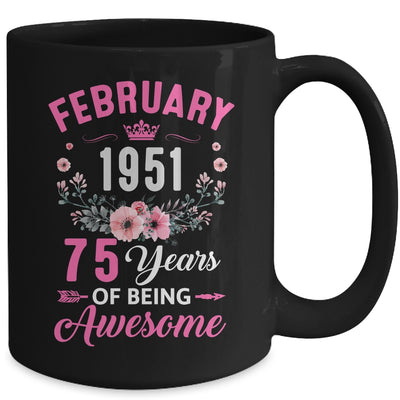 Awesome Since 1951 75 Years Old February 75th Birthday Women Mug | teecentury