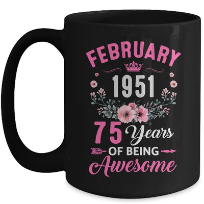 Awesome Since 1951 75 Years Old February 75th Birthday Women Mug | teecentury