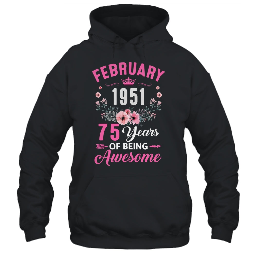 Awesome Since 1951 75 Years Old February 75th Birthday Women Shirt & Tank Top | teecentury