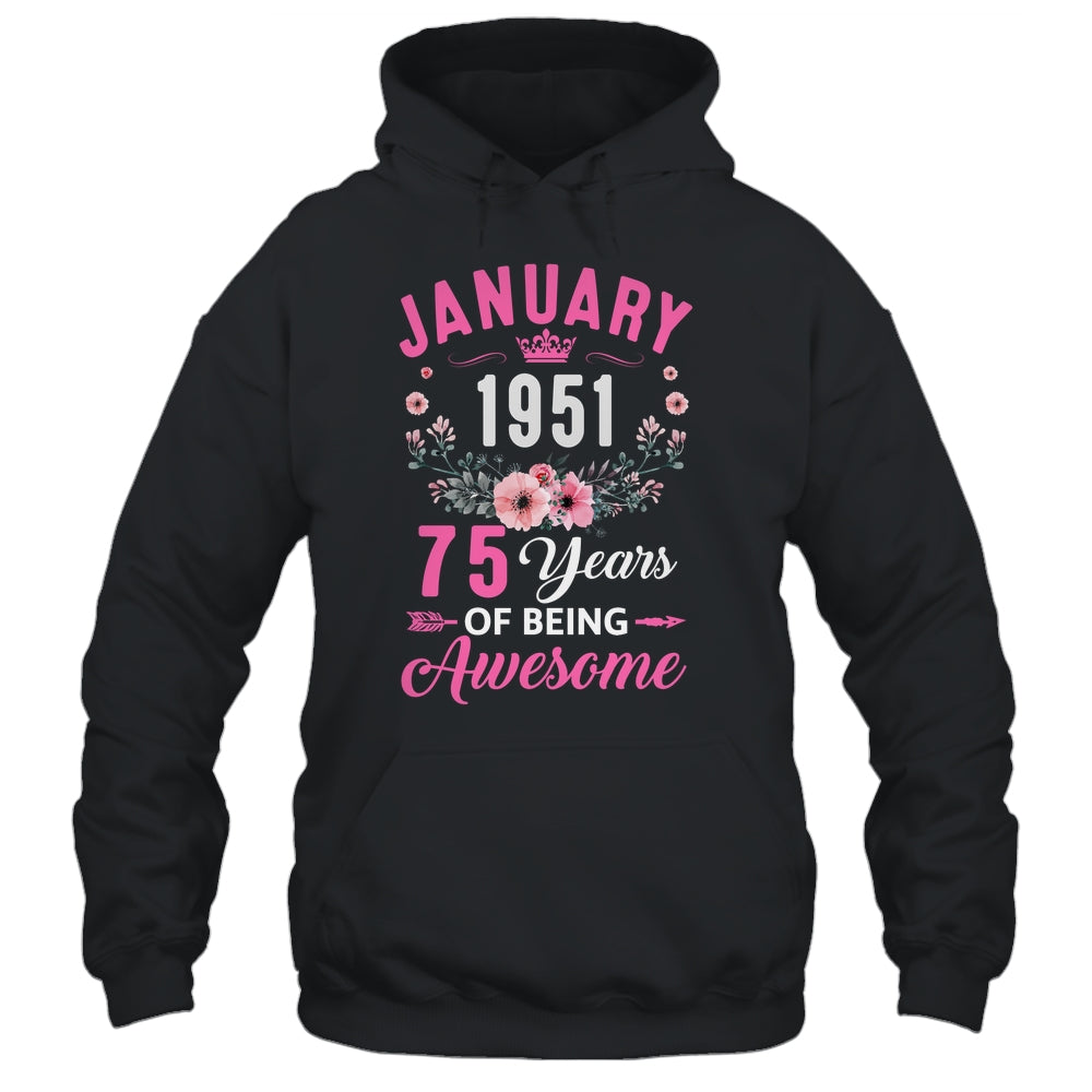 Awesome Since 1951 75 Years Old January 75th Birthday Women Shirt & Tank Top | teecentury