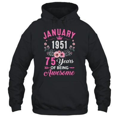 Awesome Since 1951 75 Years Old January 75th Birthday Women Shirt & Tank Top | teecentury