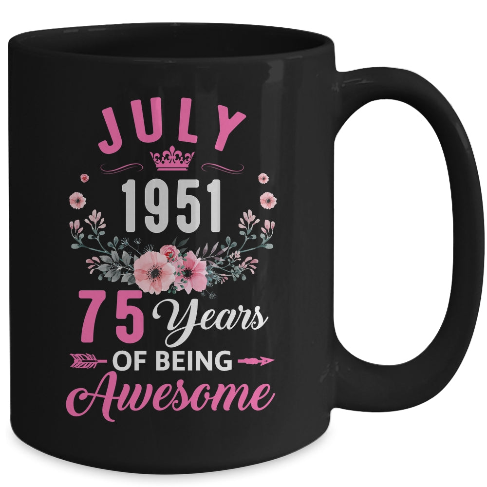 Awesome Since 1951 75 Years Old July 75th Birthday Women Mug | teecentury
