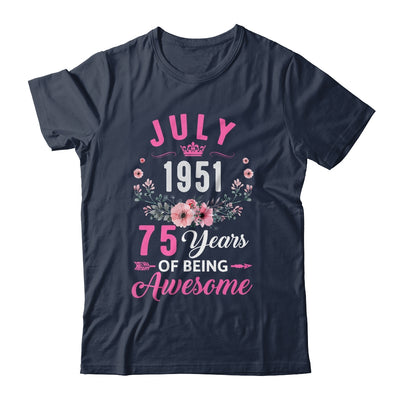 Awesome Since 1951 75 Years Old July 75th Birthday Women Shirt & Tank Top | teecentury