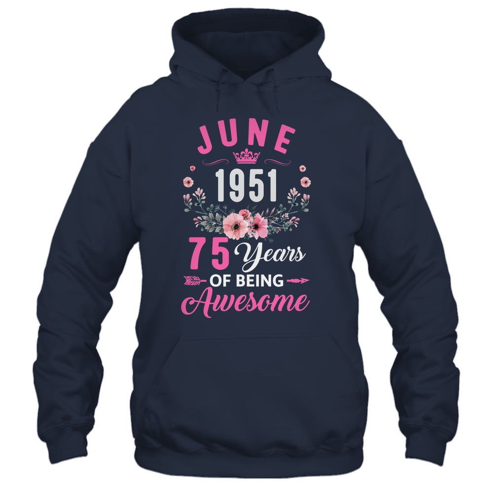 Awesome Since 1951 75 Years Old June 75th Birthday Women Shirt & Tank Top | teecentury