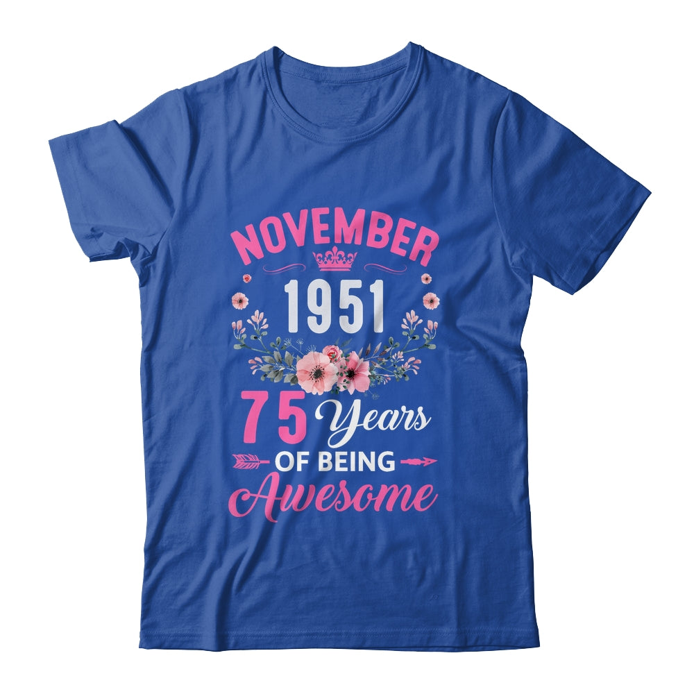 Awesome Since 1951 75 Years Old November 75th Birthday Women Shirt & Tank Top | teecentury
