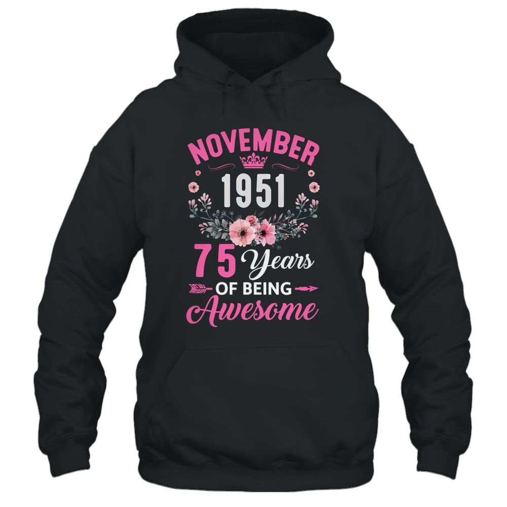 Awesome Since 1951 75 Years Old November 75th Birthday Women Shirt & Tank Top | teecentury