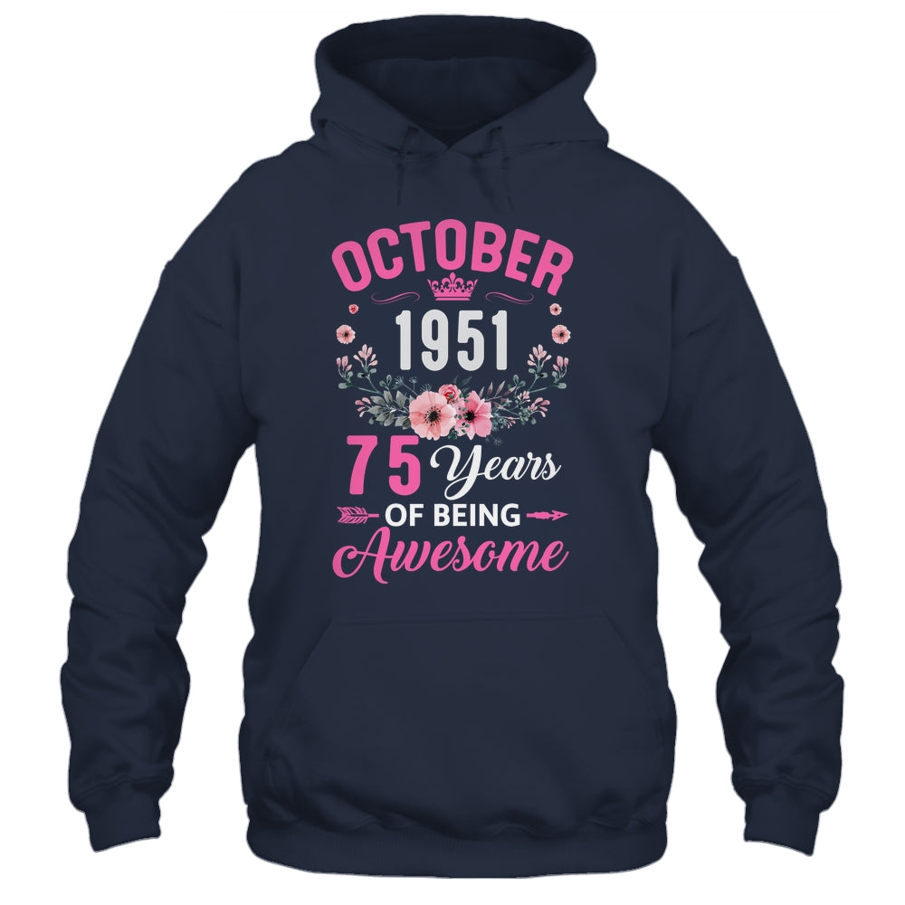 Awesome Since 1951 75 Years Old October 75th Birthday Women Shirt & Tank Top | teecentury