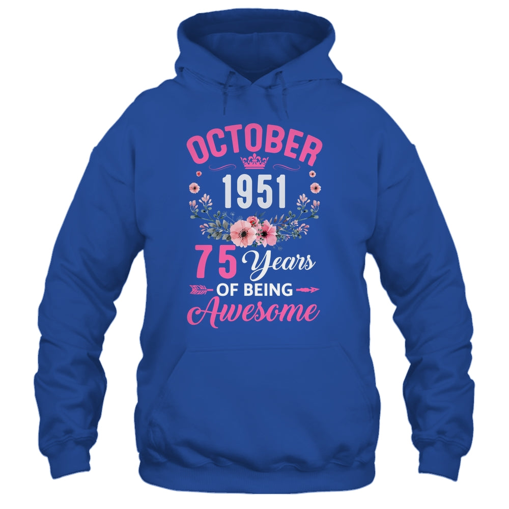 Awesome Since 1951 75 Years Old October 75th Birthday Women Shirt & Tank Top | teecentury
