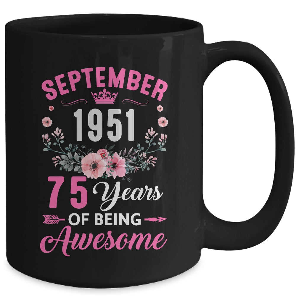 Awesome Since 1951 75 Years Old September 75th Birthday Women Mug | teecentury