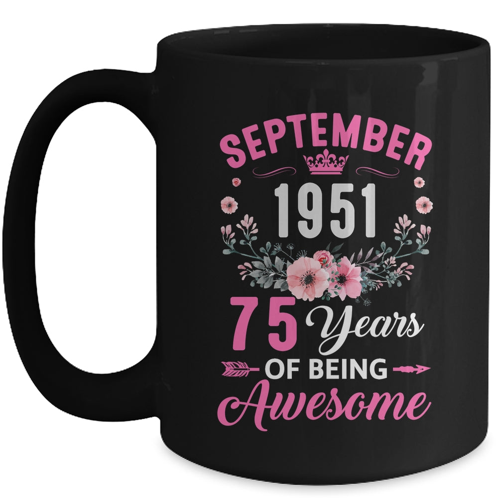 Awesome Since 1951 75 Years Old September 75th Birthday Women Mug | teecentury