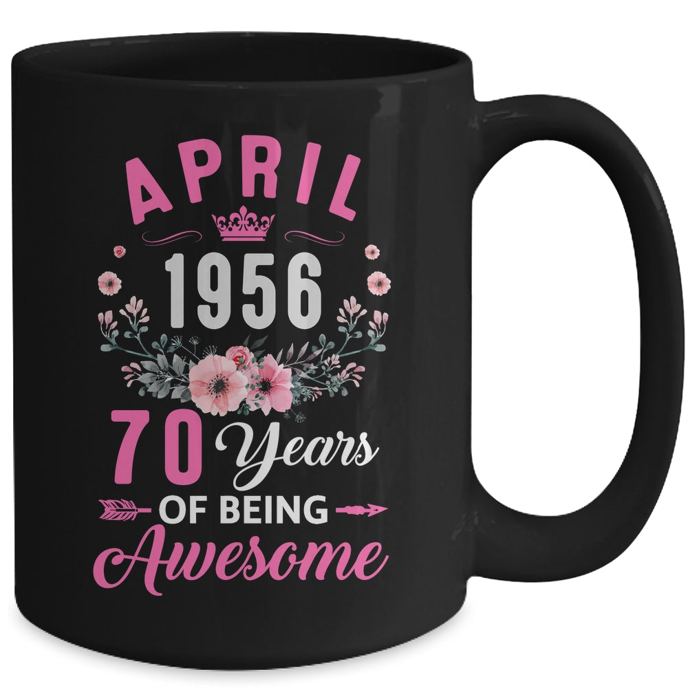 Awesome Since 1956 70 Years Old April 70th Birthday Women Mug | teecentury