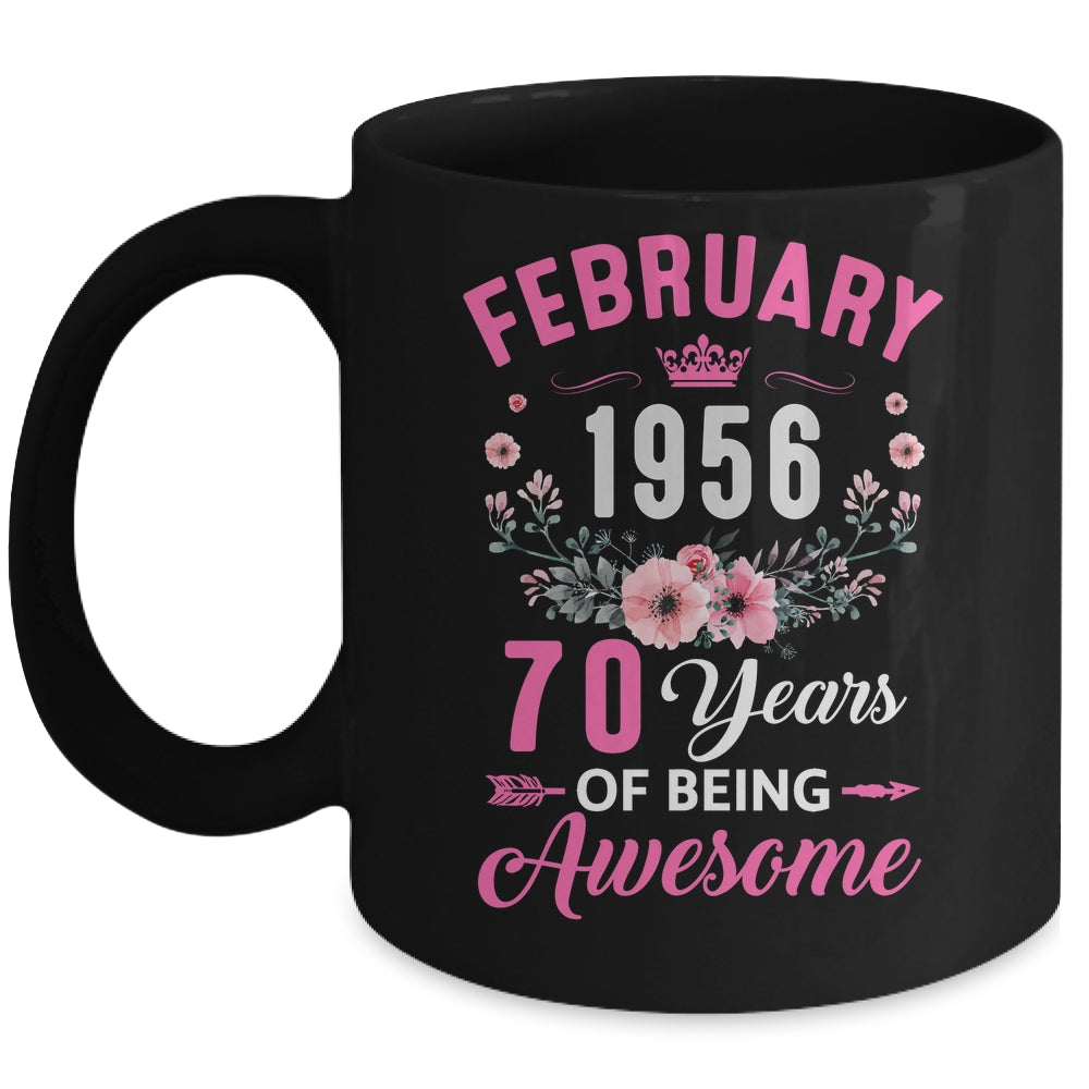 Awesome Since 1956 70 Years Old February 70th Birthday Women Mug | teecentury